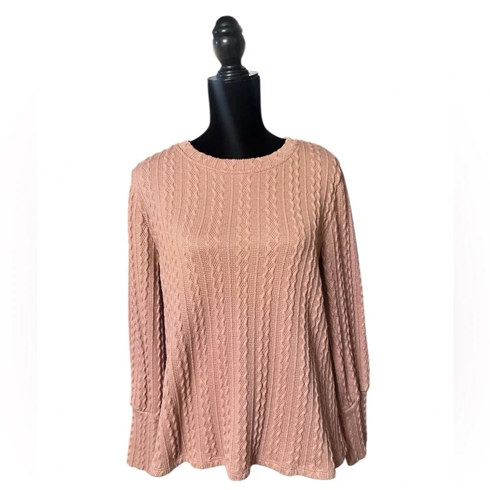 Hayden Textured Cable Knit Sweater Size L